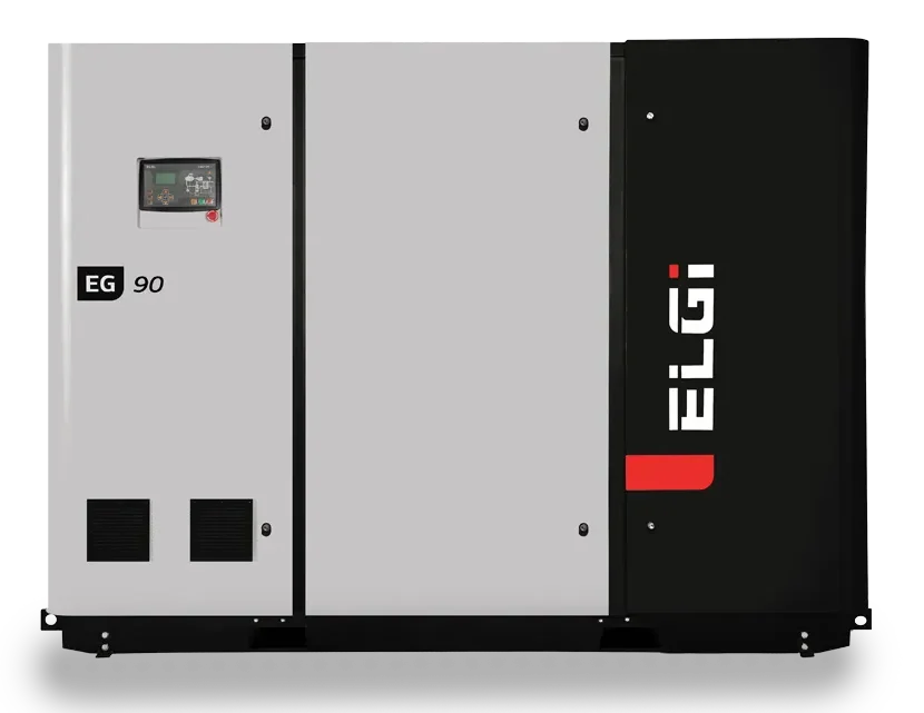 Compressor de parafuso lubrificado ELGi Série EG de 90 kW