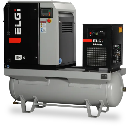 Compressor de parafuso lubrificado ELGi Série EN de 3 a 20 HP
