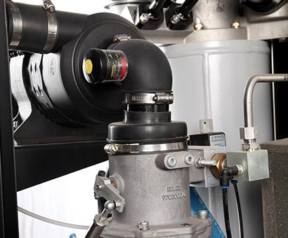 Detalhe do sistema de admissão do compressor ELGi Série EG