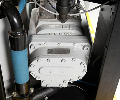 Detalhe do airend e da unidade compressora ELGi Série EG