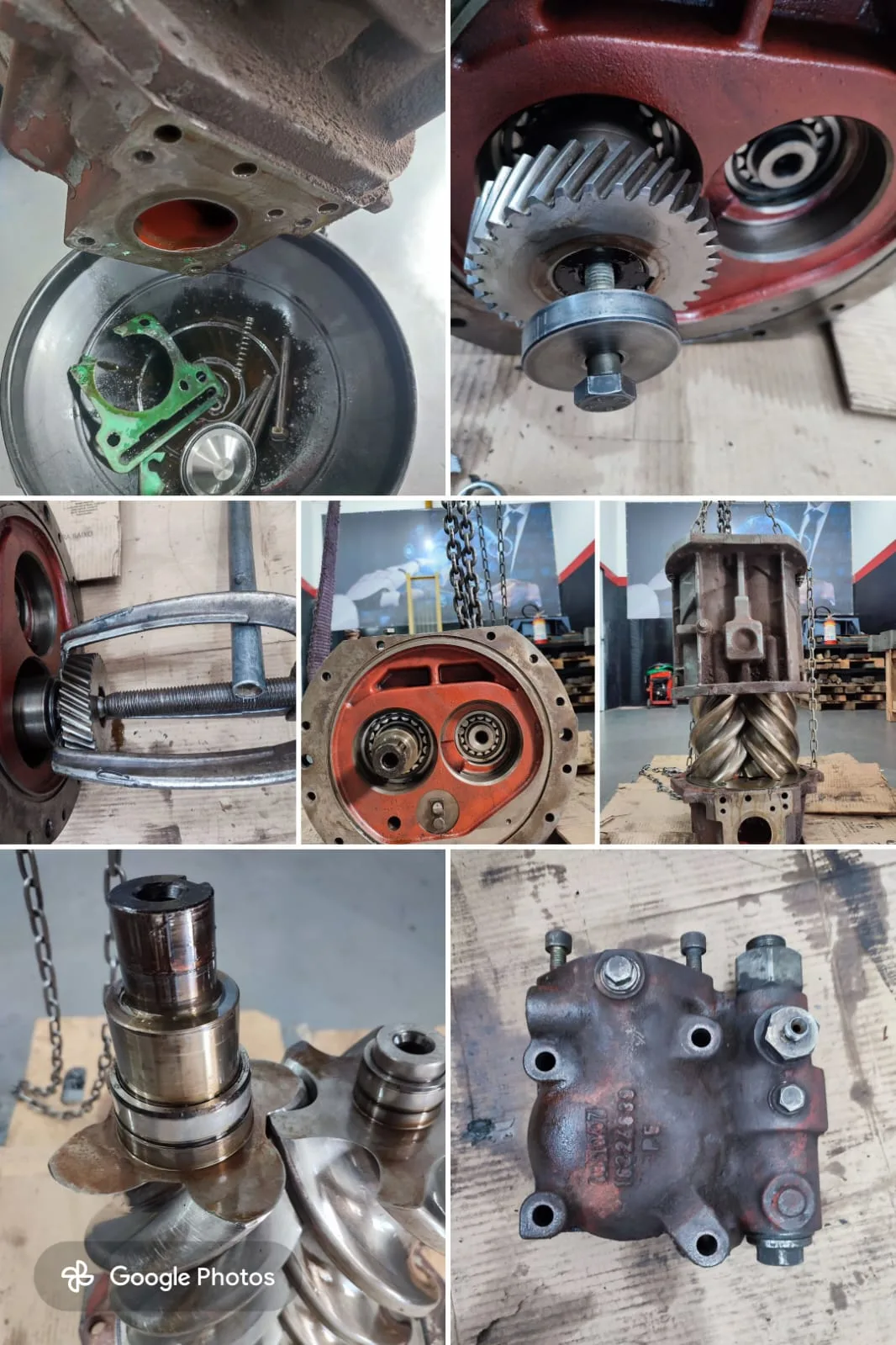 Inspeção técnica de componentes internos do compressor