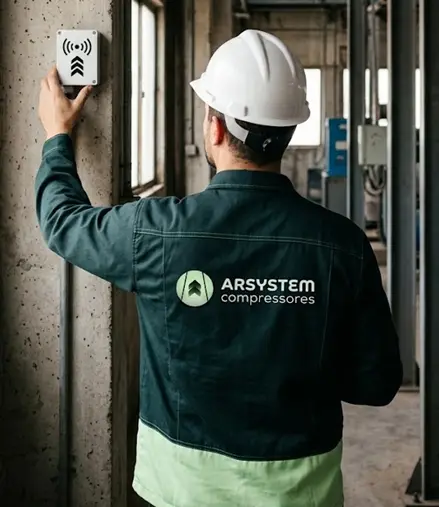Monitoramento técnico de compressor industrial