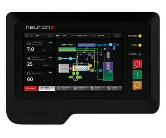 Controlador Neuron 4 aplicado ao compressor ELGi Série EG de 125 a 200 HP